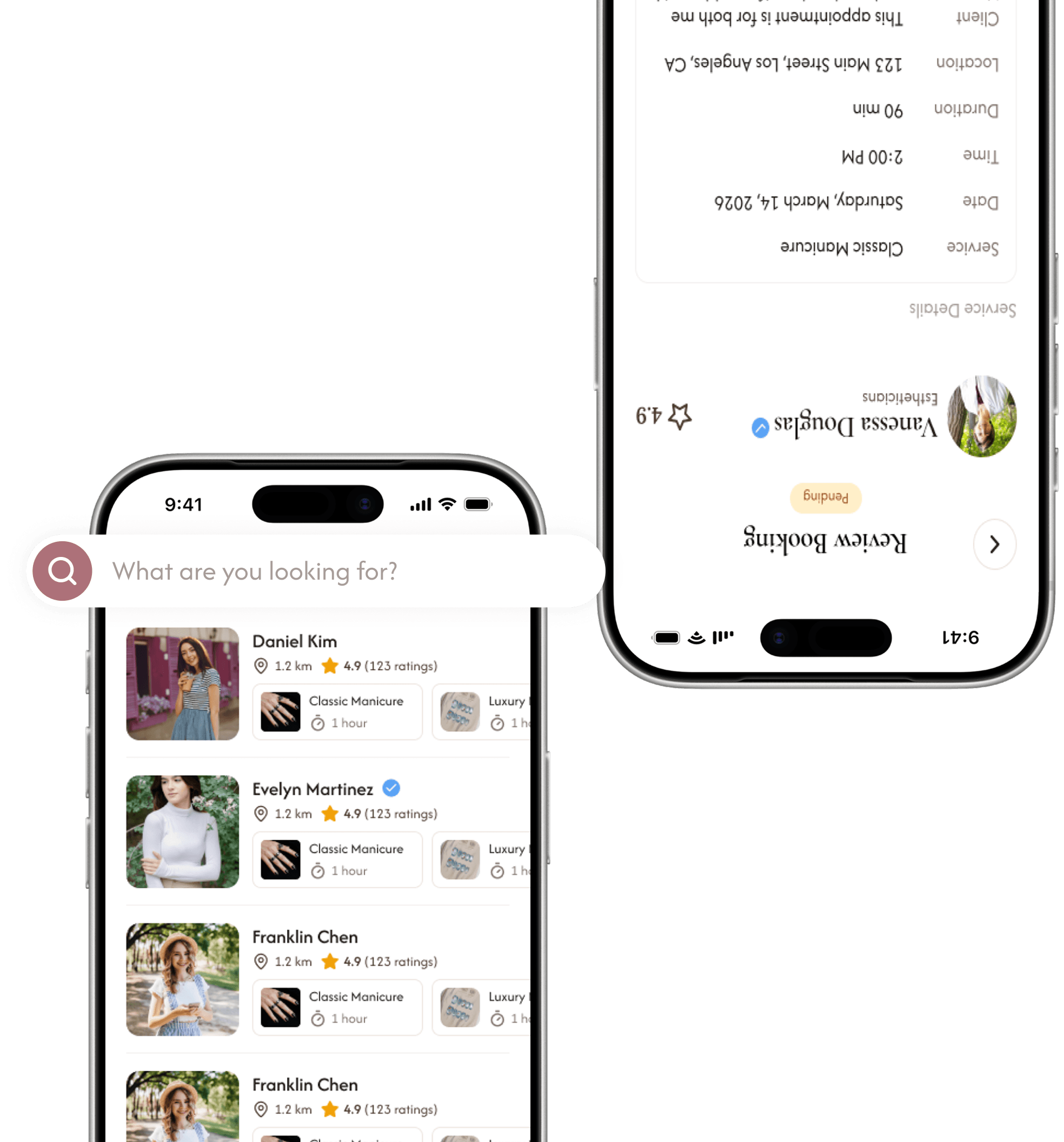 My Spa Pro app screens